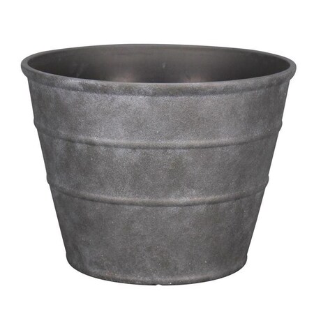 L&G Solutions v 12 in. H X 16 in. D Polyresin Hamilton Planter Charcoal PVF5116TCI